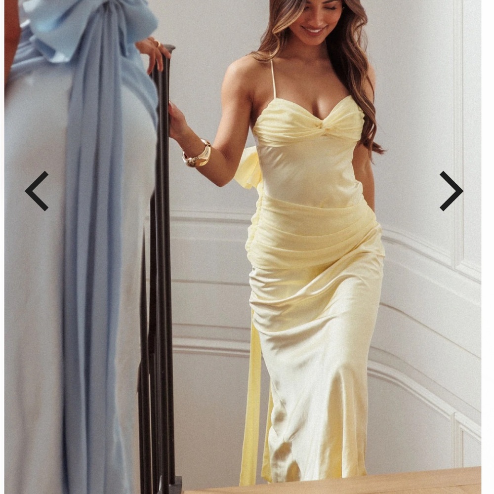 Elegant Yellow Spaghetti Strap Dress